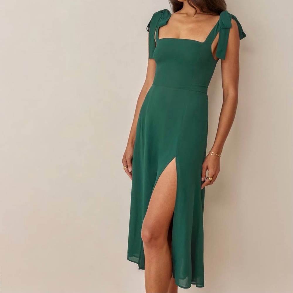 Reformation Twilight Dress in Emerald